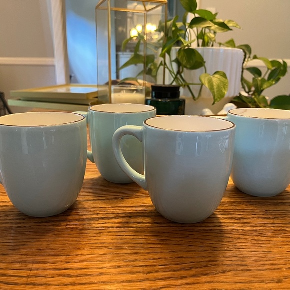 Crate & Barrel Audrey Coffee Mugs – Set of 4 (Robin’s Egg Blue) - Picture 1 of 14